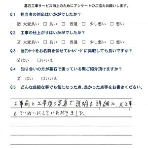 墓所リフォーム工事・今井様