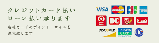 クレジットカード払いローン払い承ります